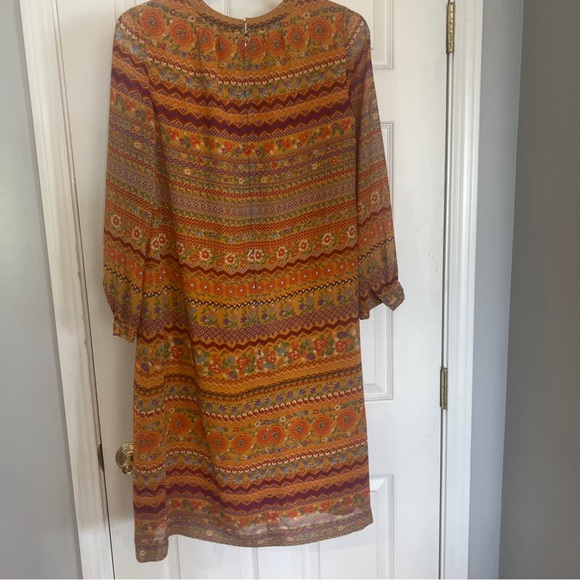 Howdy floral lined long sleeve shift dress boho granny core size Med cute - Picture 4 of 8